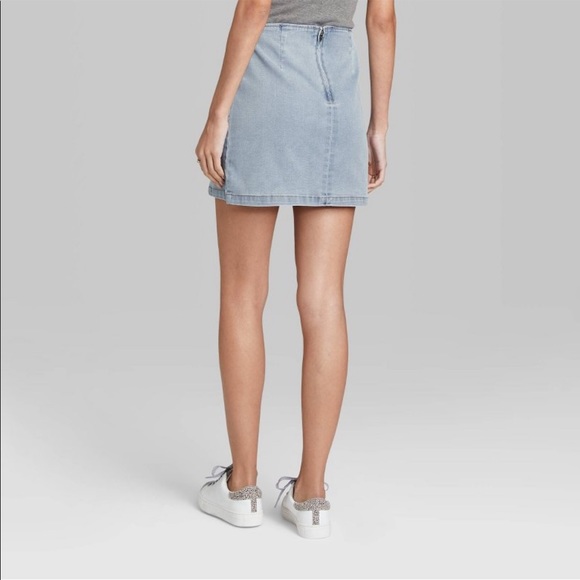 Wild fable notch front seamed denim mini skirt - Picture 3 of 6